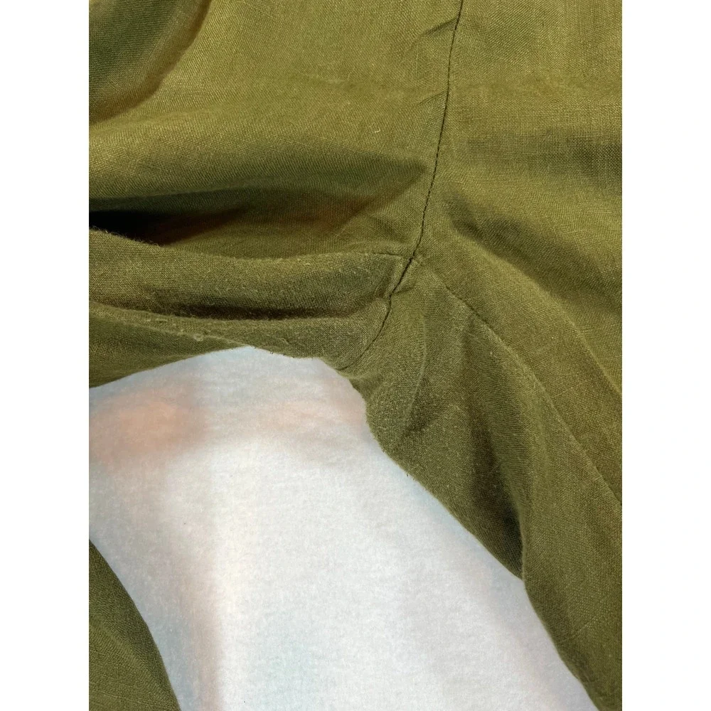 Quince 100% European Linen Straight Leg Pants Olive Green Minimalist Capsule